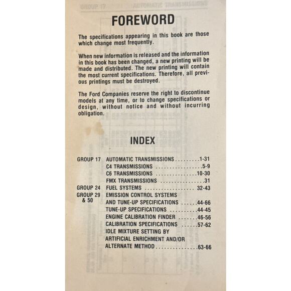 1977 Ford Truck Performance Specifications Second Printing June Emissions Fuel - Picture 6 of 6